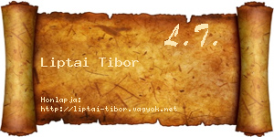 Liptai Tibor névjegykártya